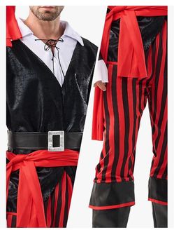 Spooktacular Creations Men’s Pirate Costume, Halloween Costume, Caribbean Sea Captain Costume for Adults