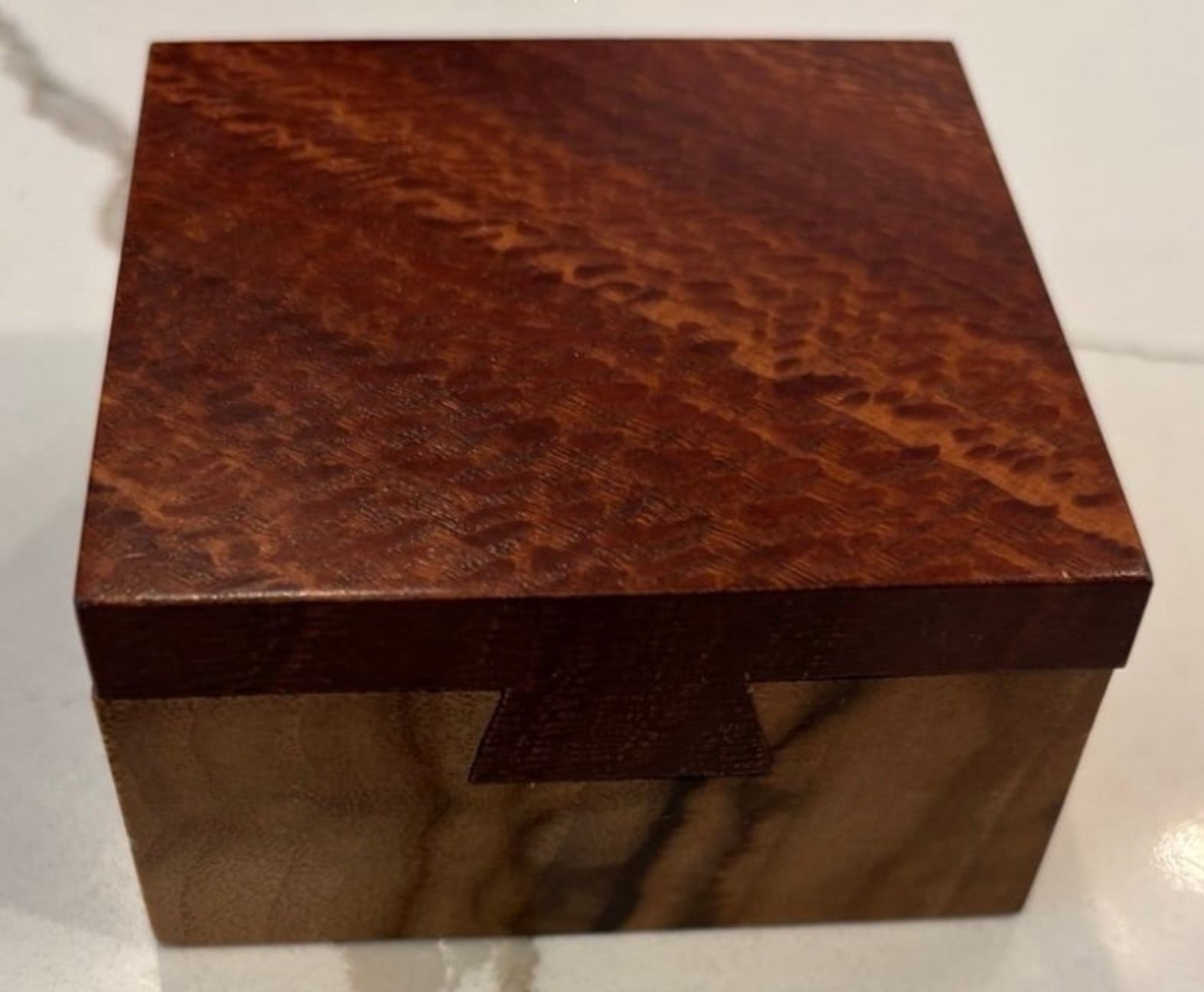 Like new - signed, handmade wooden jewelry box / decor puzzle box