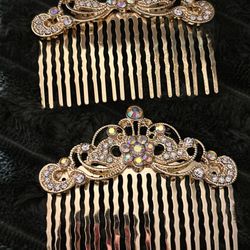 Set of 2 Rose Hair Combs 