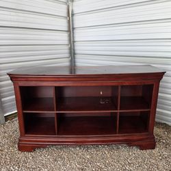 Reddish TV stand with 6 compartments, 58x18x32 inch