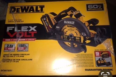 DEWALT FLEXVOLT 60V MAX Cordless Brushless 7-1/4 in. Sidewinder Style Circular Saw with Brake with (1) FLEXVOLT 9.0Ah Battery