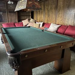 Restored 1905 Pool Table & Vintage Light Fixture – A Piece of Louisiana History