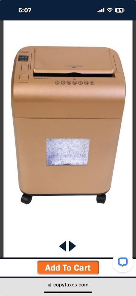 Royal SF910 Shredder ROSE GOLD