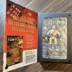 Factory Sealed Original TMNT Raphael BST AXN Action Figure & Comic Book (V2)