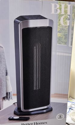 Better Homes & Gardens 23” Ceramic Tower Heater with Remote – NEW