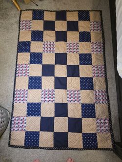 Vintage 1992 Discover America Patriotic Quilt / Throw
