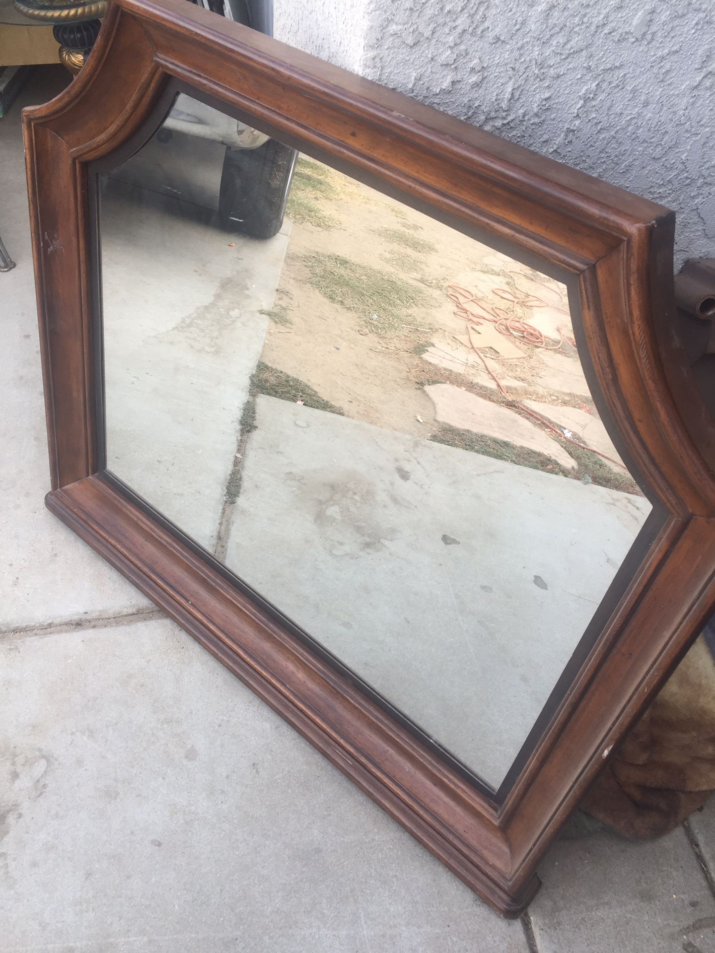 Large Wood Mirror For Dresser / Vanity / Entry Table