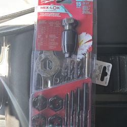New Milwaukee SAE Tap and Die Set w/Hex-LOK 2-in-1 Handle (15-Piece)