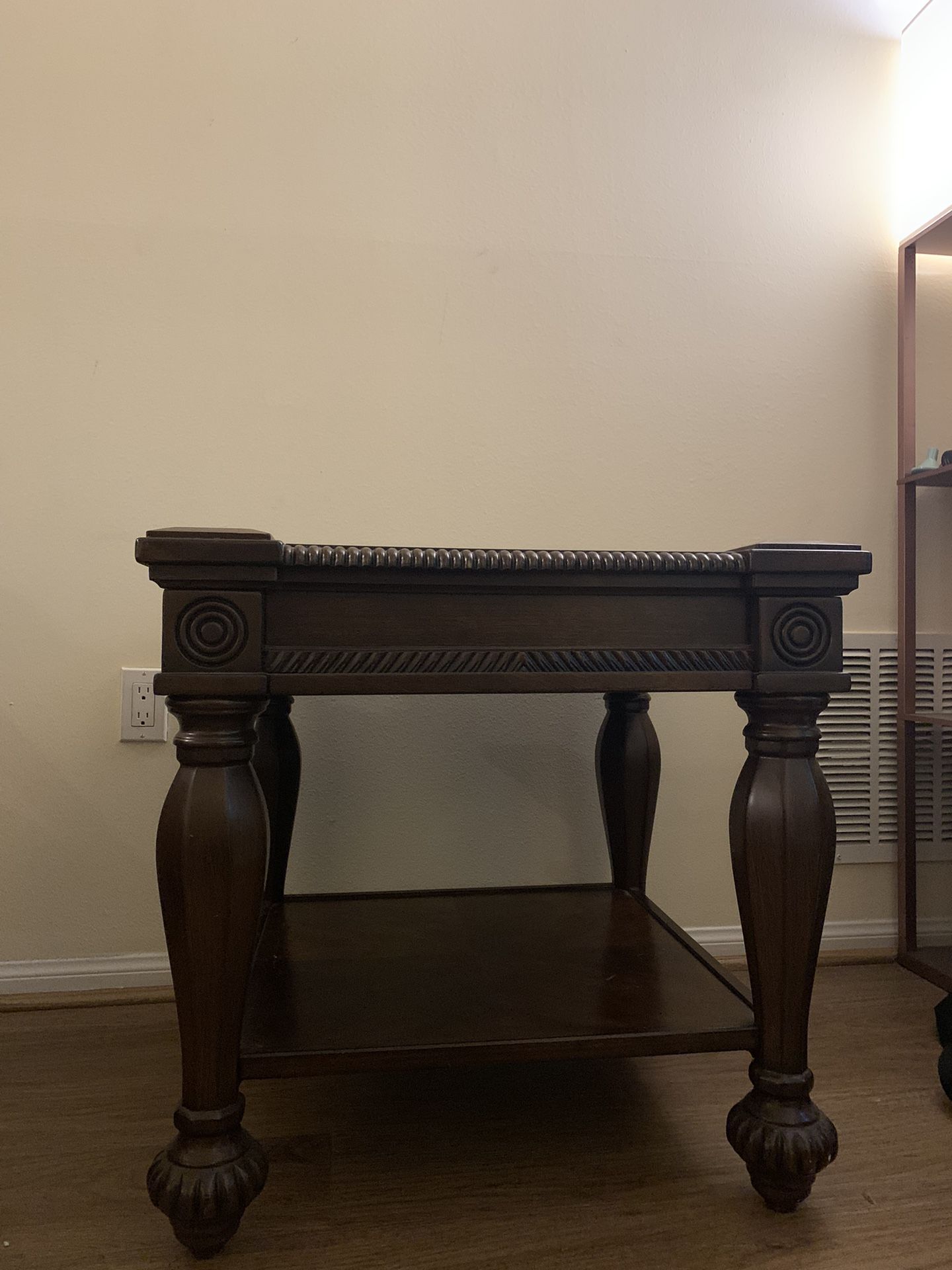 Ashley Furniture Solid Wood End Table – 26″ × 26″ × 26″ – $50 OBO