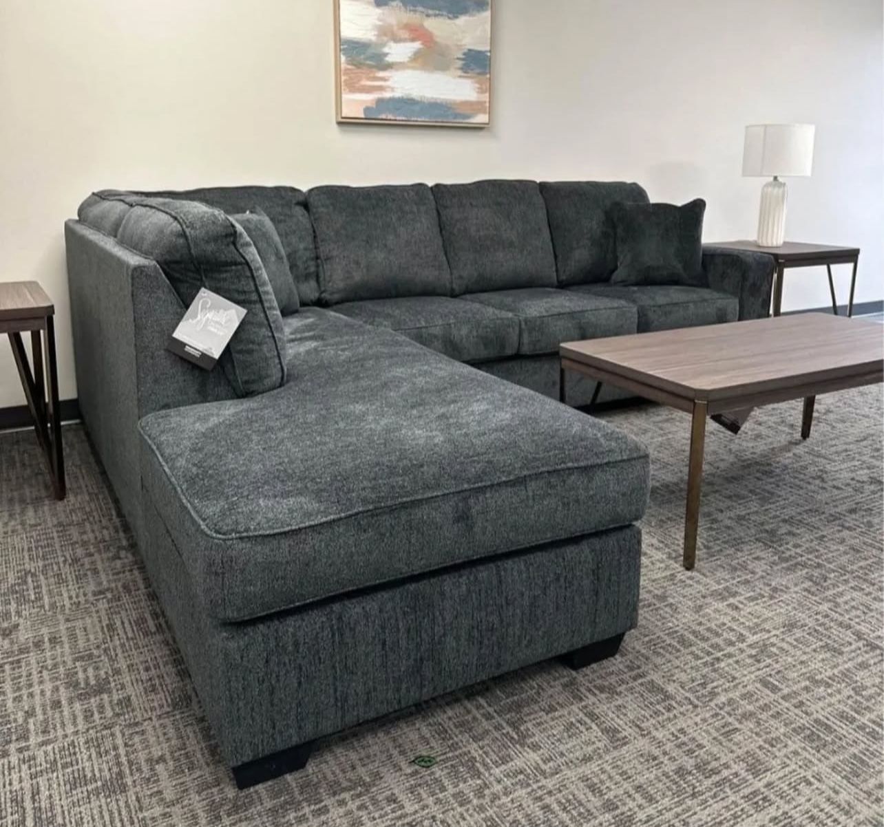Altari Slate 2-Piece Left-Arm Facing Sectional With Chaise🍒 $39 Down Payment
