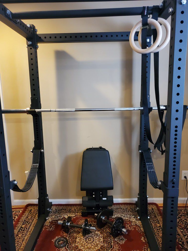 Gym Equipment for Sale! Weights, Squat Rack, Olympic Bar, Adjustable Bench!
