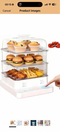 23QT Electric Food Steamer,3-Tier Seafood & Vegetable Steam Cooker 800w Heating with Timer, Keep Warm & Boil-Dry Protection for Effortless Cooking & S
