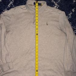 POLO RALPH LAUREN Shirt Adult Men’s Large Tan Popover Featherweight Mesh Knit