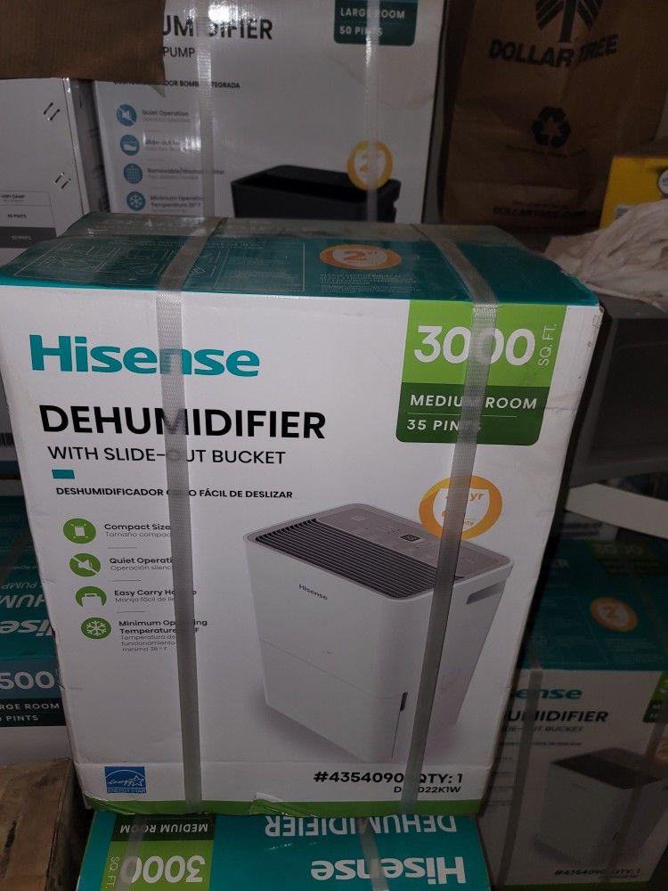 New 35-Pint Hisense Dehumidifier New In The Box 