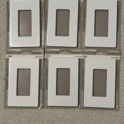 Lutron Claro Rocker Wall Plate Set of 6 Gloss White, 1-Gang, CW-1-WH