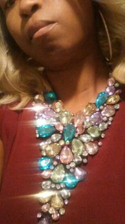 Beautiful multi color statement necklace!