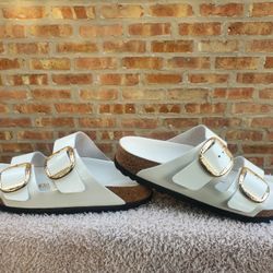 Birkenstock Arizona Big Buckle Hammered Buckle Sandals 38 Women's 7 Men 5 