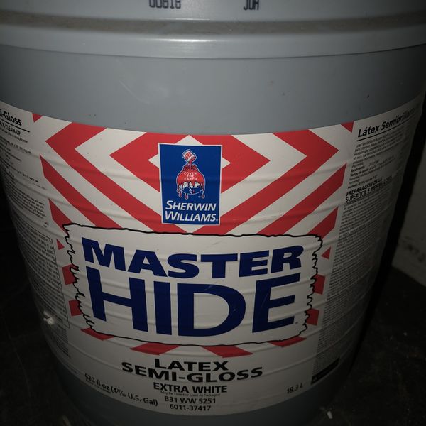 Sherwin Williams Master Hide latex semi gloss Interior paint Gray W