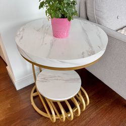 Modern End Table - Marbletop