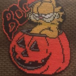 Handmade Garfield Boo Pumpkin Magnet