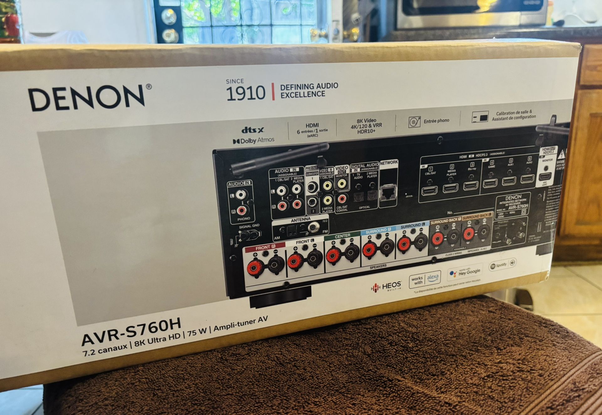 Denon AVR-S760H 7.2 Ch Receiver – 8K Ultra HD, Dolby Vision, 3D Audio, Alexa/Google Voice Control