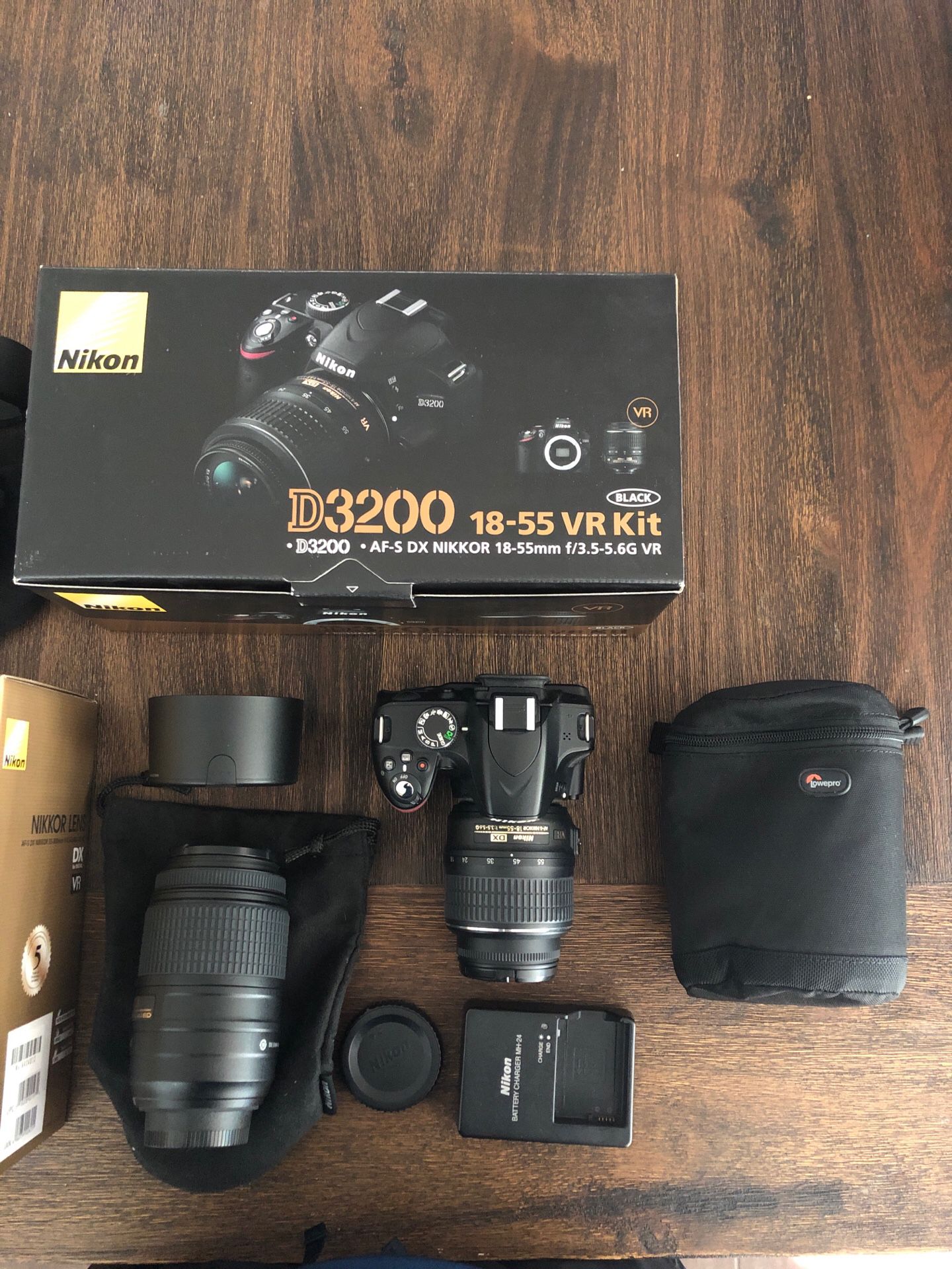 Nikon D3200 18-55 VR Kit + 3 Additional Lenses
