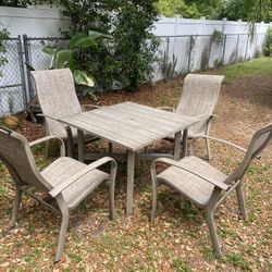 Patio Set Table and 4 Chairs Metal