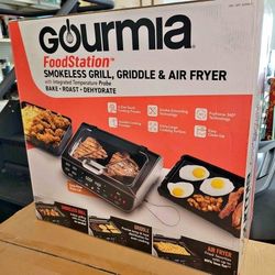 Gourmia FoodStation 5-in-1 Grill & Air Fryer with Smoke-Extracting Technology