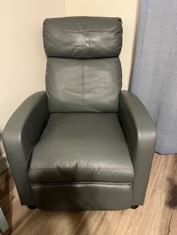 Gray Leather Recliner Chair