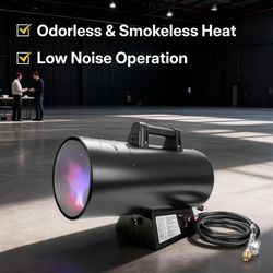 125,000 BTU Propane Torpedo Heater – Forced Air Salamander Heater for Garage, Shop & Jobsite