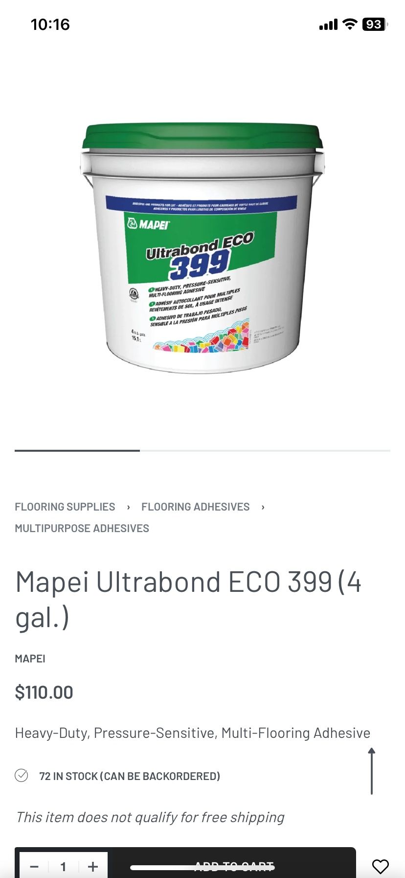 Mapei 399- Ultrabond Eco-Floor Abrasives 2-4 Gallon Bucket New.