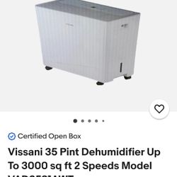 Vissani 35pint Dehumidifier
