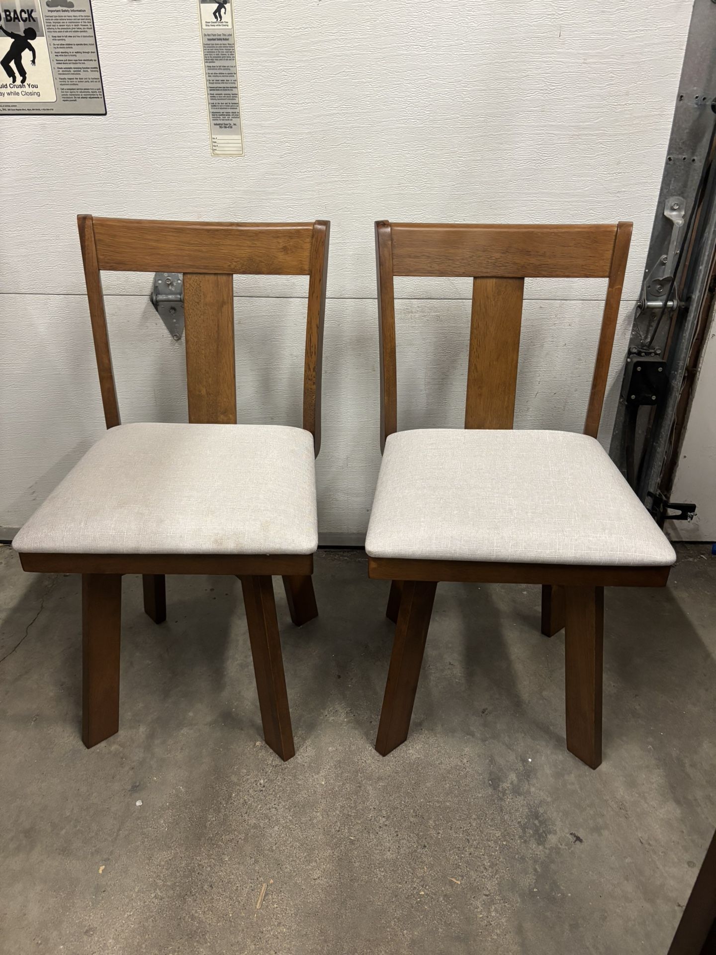 New Set of 2 Swivel Wooden Dining Chairs
