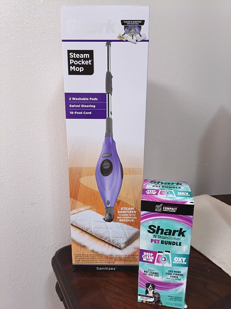 New Shark Steam Pocket Mop And Solution 