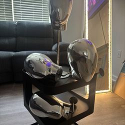 WIG STANDS & For wall - SILVER HAT SANDS LIKE NEW!