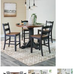 Round Counter High Table Set 5 Pcs 