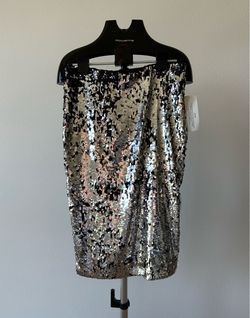 NEW Black Pencil Skirt With Shiny Silver Sequins 7th Avenue Design Studio NEW