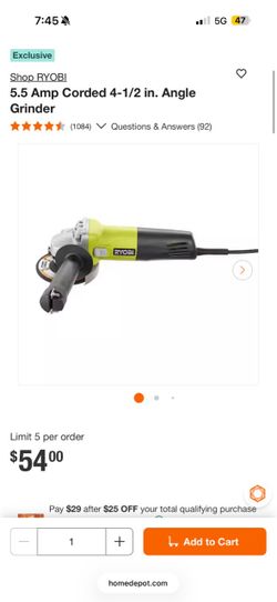 Ryobi angle grinder