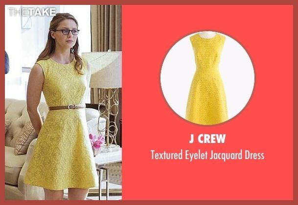 J crew yellow jacquard eyelet dress