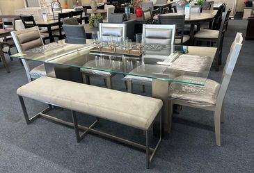 6 pc champagne dining set
