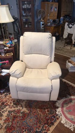 Cream Leather Recliner Chair