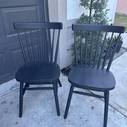 Set Of Black Dining Chairs 