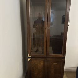 Vintage Glass Display Cabinet With Storage