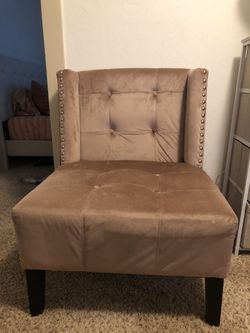 Pink Crushed Velvet Accent Armchair