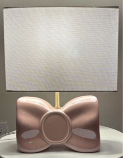 Pink Ceramic Bow Table Lamp