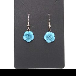 Blue Floral Earrings 