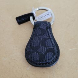 New Coach Signature C Black Key Chain Ring 