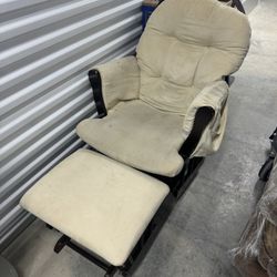 Wooden Rocking Chair w/ Footrest