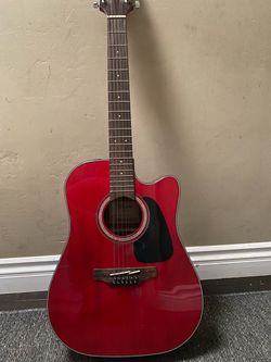 Takamine Red Cutaway Acoustic Guitar