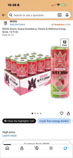 Reign Storm Guava Strawberry Energy Drink 12-Pack